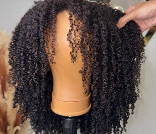 Sarai kinky curly bang wig